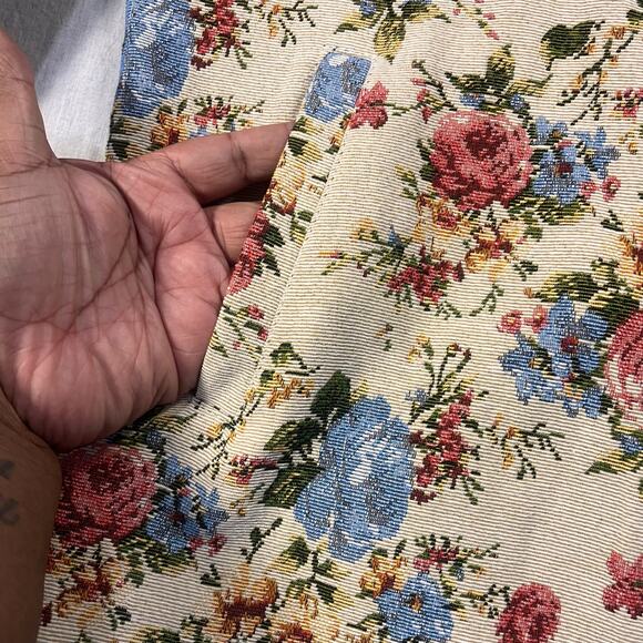 Tapestry Floral Zip Jacket Women’s Large Cottagecore Boho Rose‎ Print Retro - Picture 6 of 8